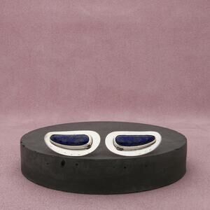 navajo sterling silver vintage lapis lazuli drop post earrings